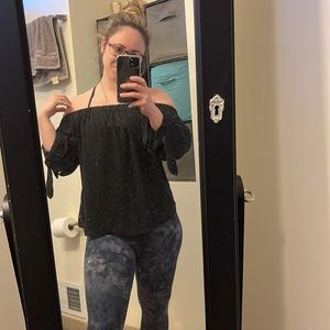 Black off the shoulder express shirt